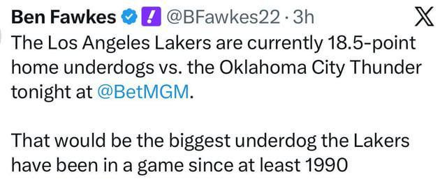18.5分的历史级让分下,湖人能否摆脱1990年前后的